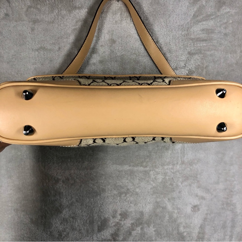 Vintage Oroton Monogram Canvas Shoulder Bag Tan Brown 90s Y2K Luxury Designer - Picture 7 of 14